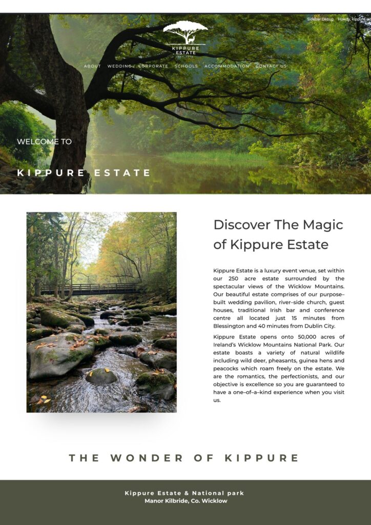 Branded website design for hospitality brand identity